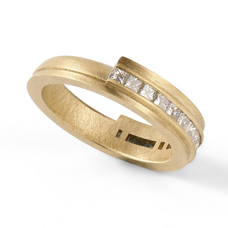 Princess cut diamond eternity ring by contemporary jewellery designer, Sarah Straussberg