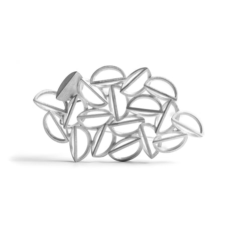 Large sterling silver brooch by contemporary jewellery designer, Sarah Straussberg