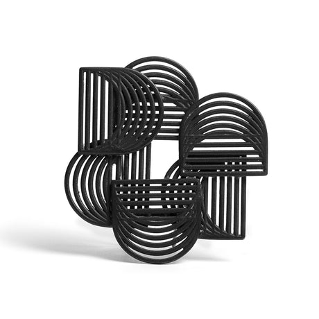 A modern sterling silver brooch with an oxidised finish, by contemporary jewellery designer, Sarah Straussberg