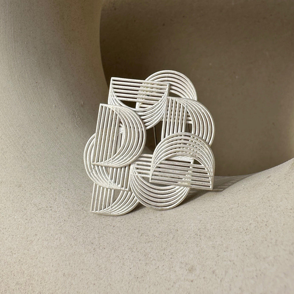 Sterling silver graphic brooch from Sarah Straussberg
