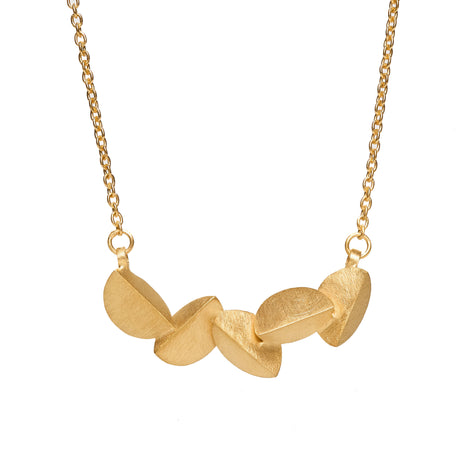 Gold Plated mini Bella Pendant by contemporary jewellery designer, Sarah Straussberg