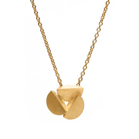 Gold plated Bella Pendant by contemporary jewellery designer, Sarah Straussberg