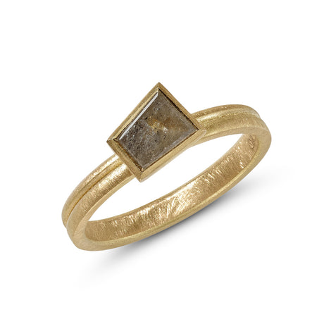 A salt and pepper diamond ring by contemporary jewellery designer, Sarah Straussberg